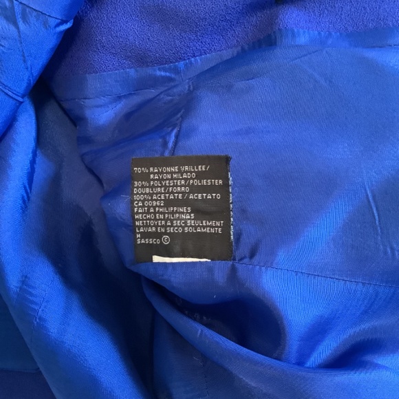 Kasper A.S.L Petite Lined Blazer Royal Blue Size 12P - Picture 5 of 6